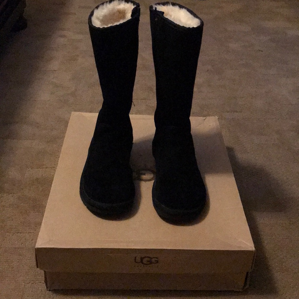 Authentic black tall Uggs with zipper